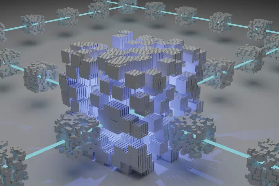 Abstract network of connected nodes