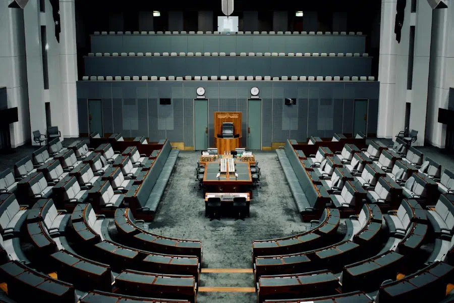 A parliamentary plenary chamber